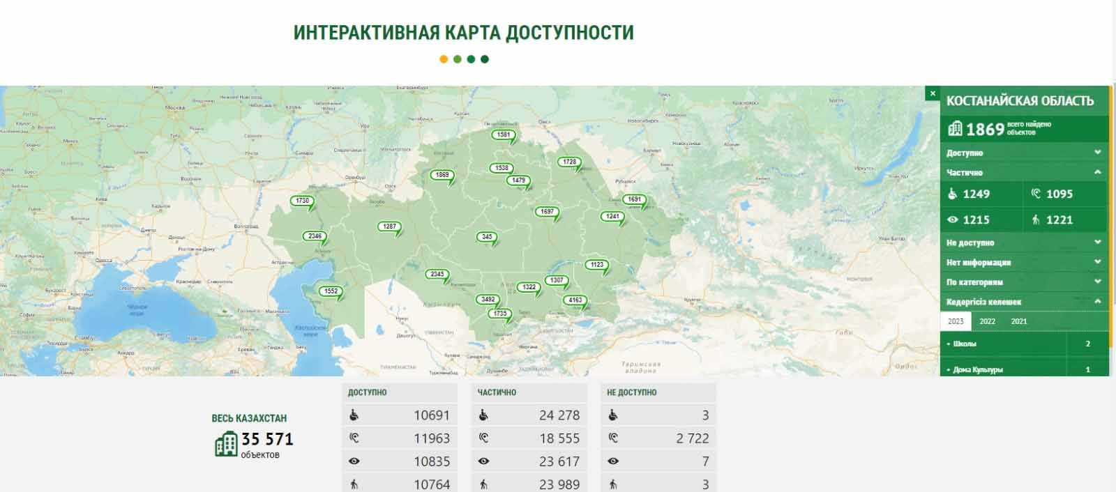 Карта доступности объектов